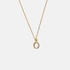 Guldpläterat halsband bokstav O - 42+3 cm