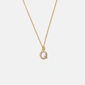 Guldpläterat halsband bokstav Q - 42+3 cm