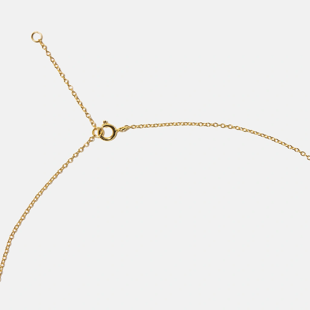 Guldpläterat halsband bokstav S - 42+3 cm