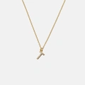 Guldpläterat halsband bokstav T - 42+3 cm