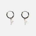 Örhängen äkta silver - hoops, bokstav W