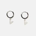 Örhängen äkta silver - hoops, bokstav V
