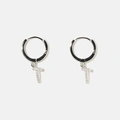 Örhängen äkta silver - hoops, bokstav T
