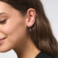 Örhängen äkta silver - hoops, bokstav T