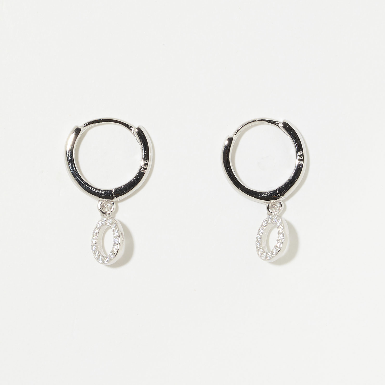 Örhängen äkta silver - hoops, bokstav O