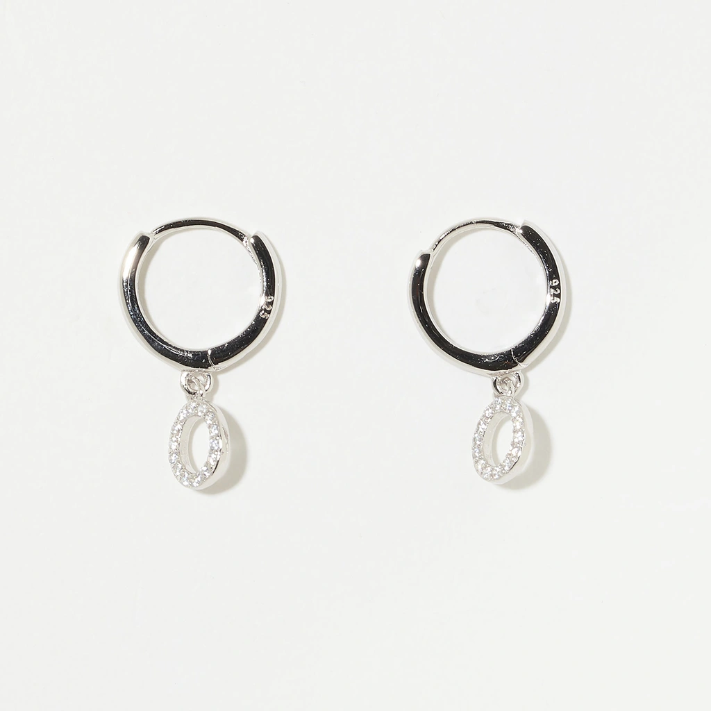 Örhängen äkta silver - hoops, bokstav O
