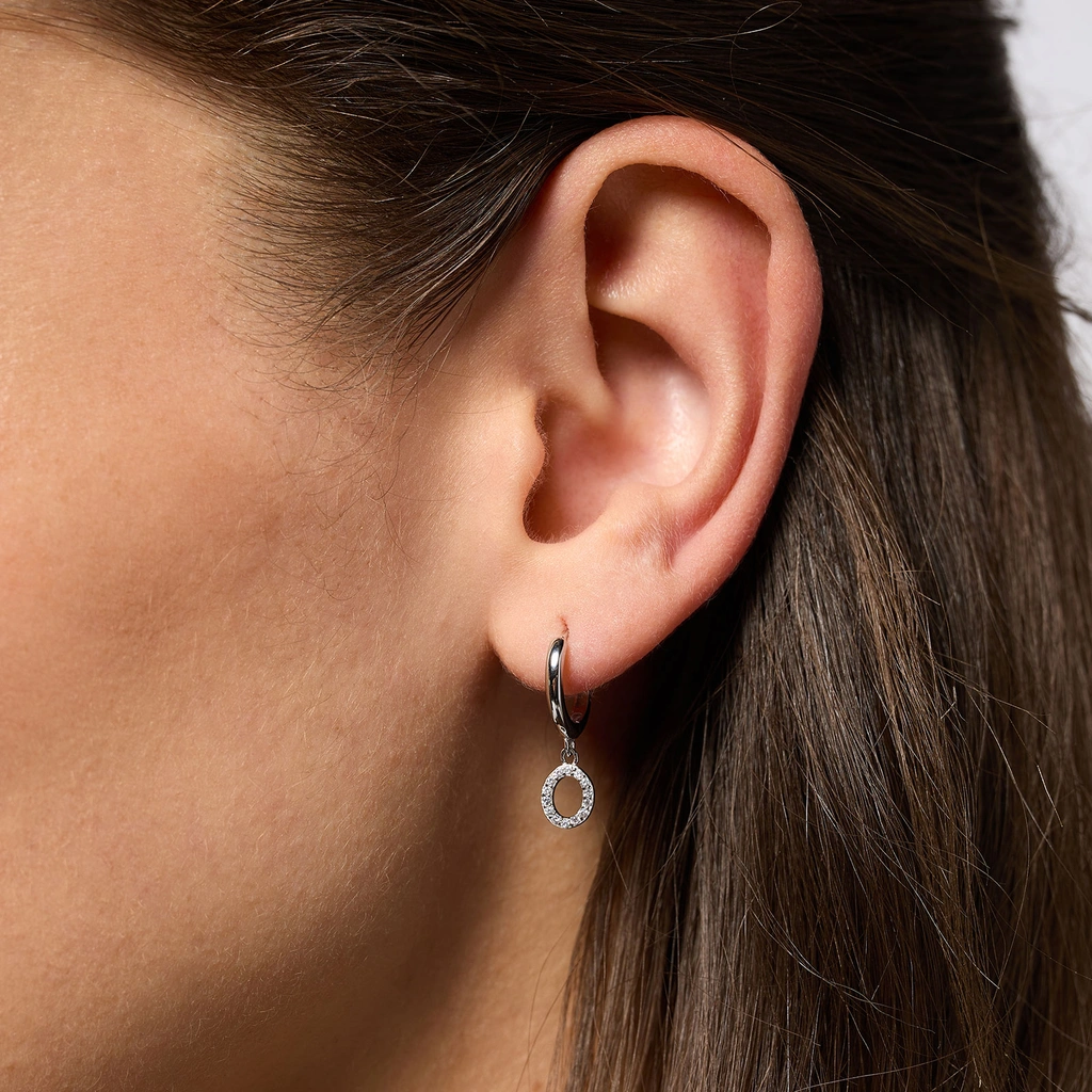 Örhängen äkta silver - hoops, bokstav O