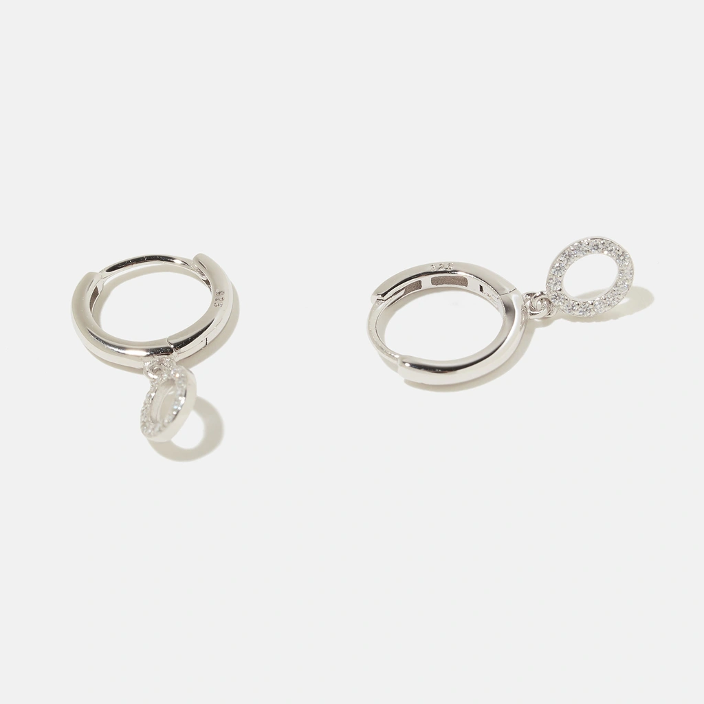 Örhängen äkta silver - hoops, bokstav O