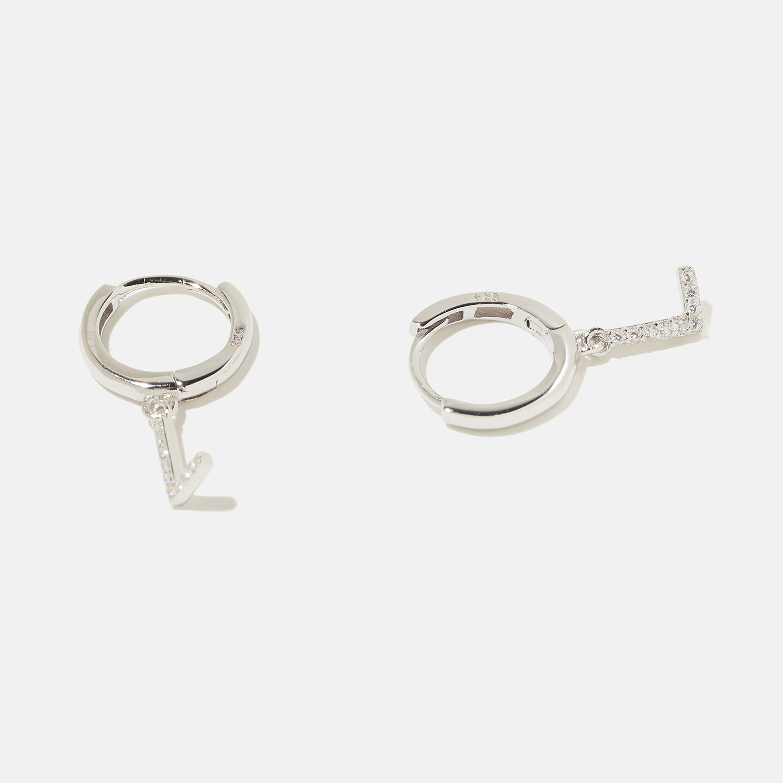 Örhängen äkta silver - hoops, bokstav L