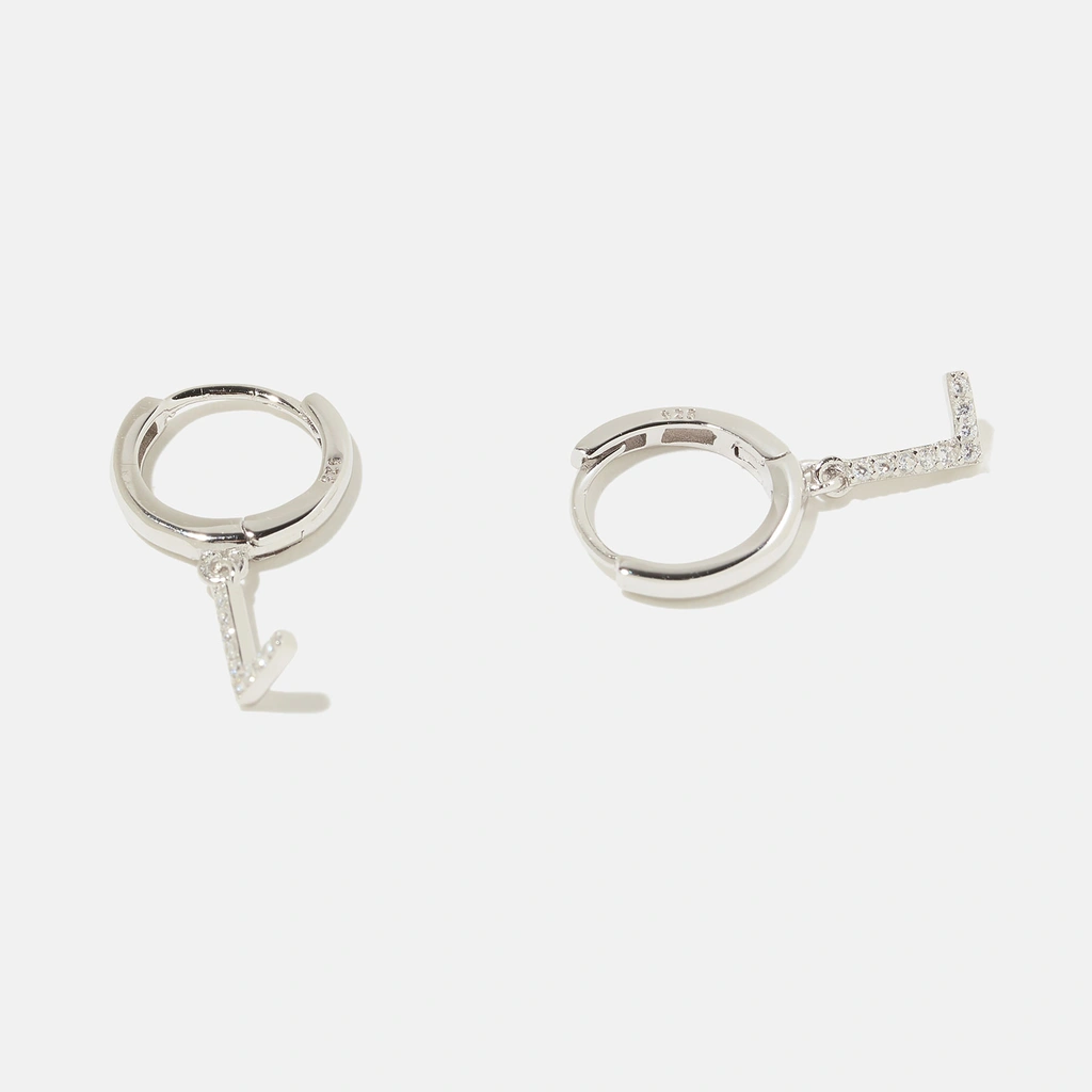 Örhängen äkta silver - hoops, bokstav L