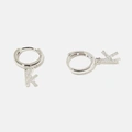 Örhängen äkta silver - hoops, bokstav K