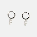 Örhängen äkta silver - hoops, bokstav F