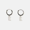 Örhängen äkta silver - hoops, bokstav E