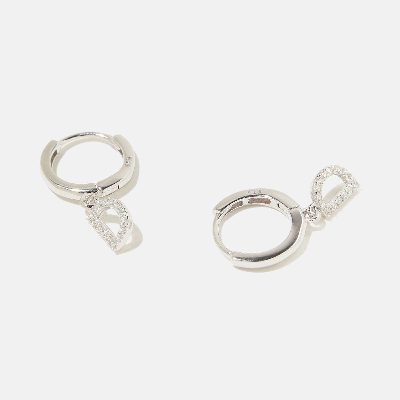Örhängen äkta silver - hoops, bokstav D