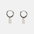 Örhängen äkta silver - hoops, bokstav B