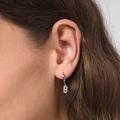 Örhängen äkta silver - hoops, bokstav B