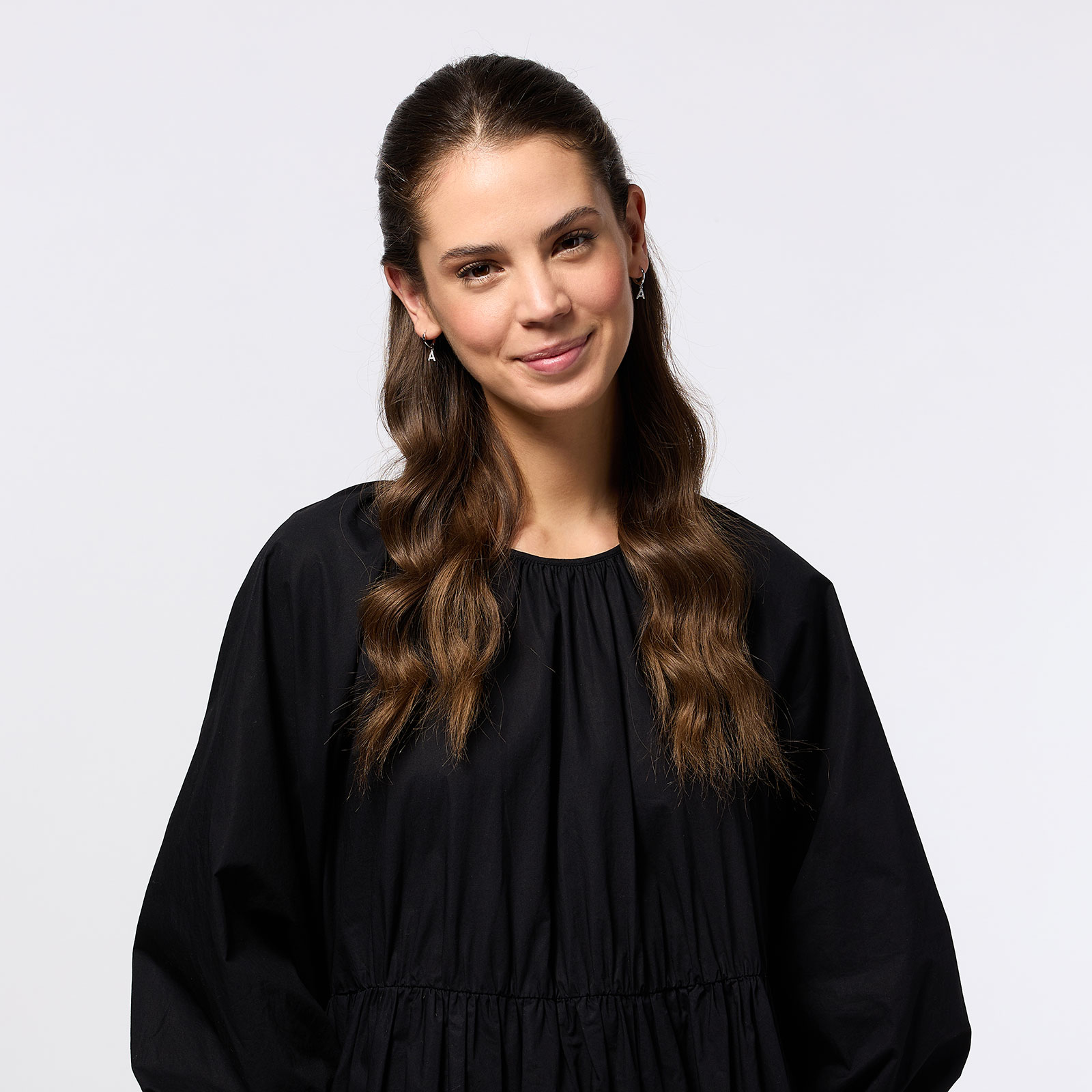 Örhängen äkta silver - hoops, bokstav A
