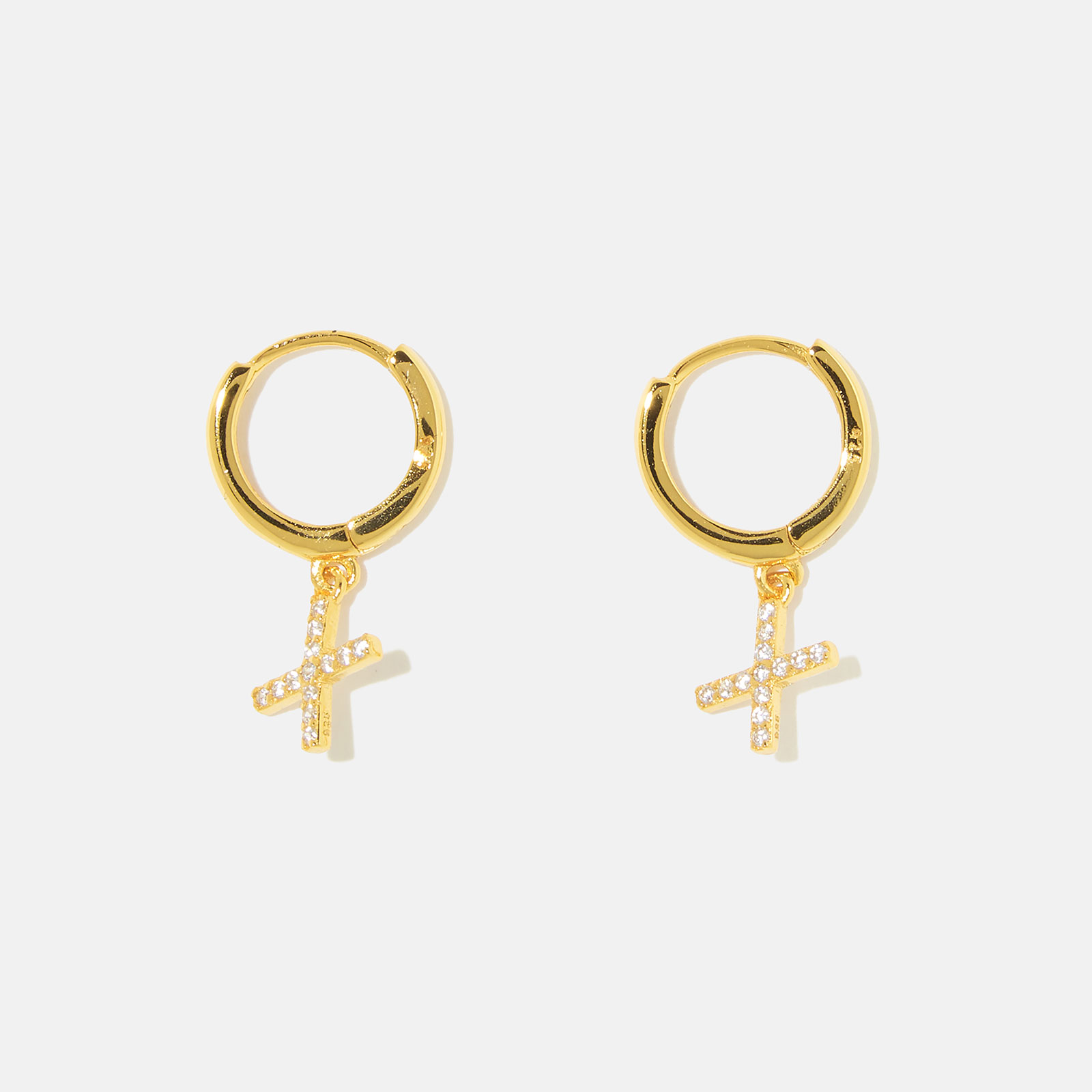 Guldpläterade silverörhängen - hoops X