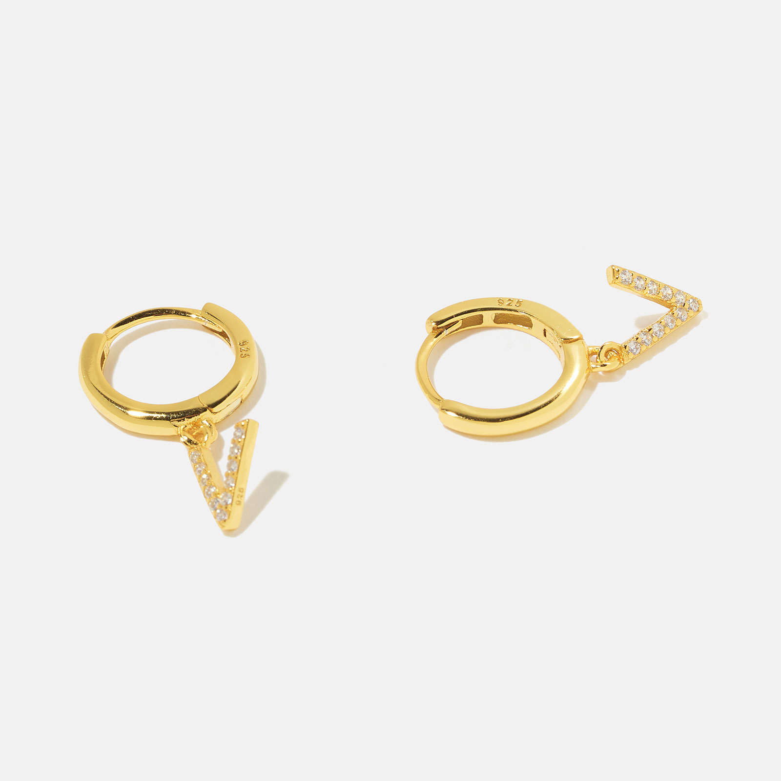 Guldpläterade silverörhängen - hoops V