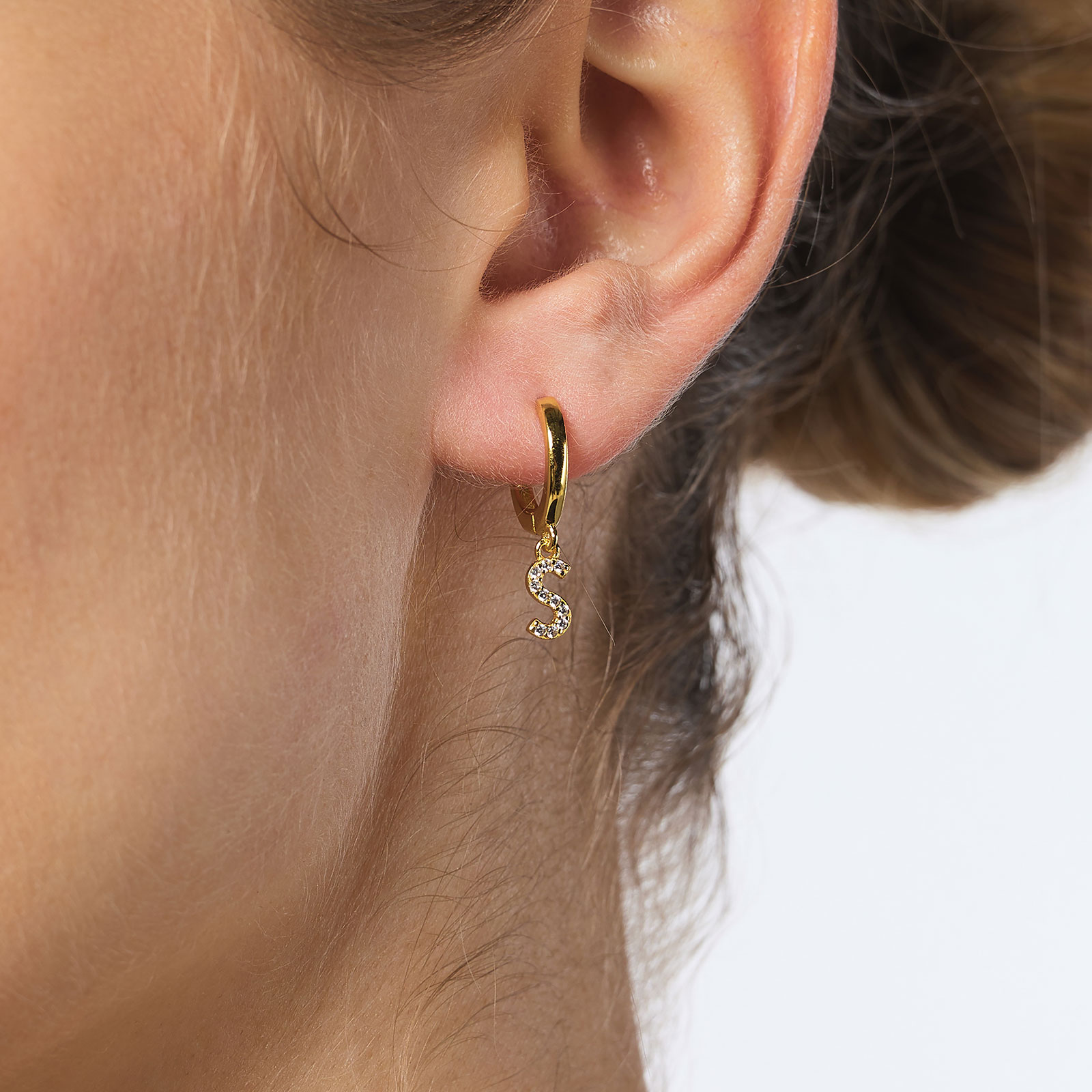 Guldpläterade silverörhängen - hoops S