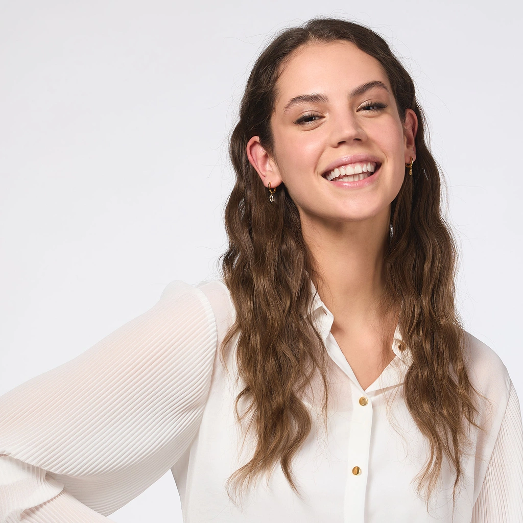 Guldpläterade silverörhängen - hoops Q