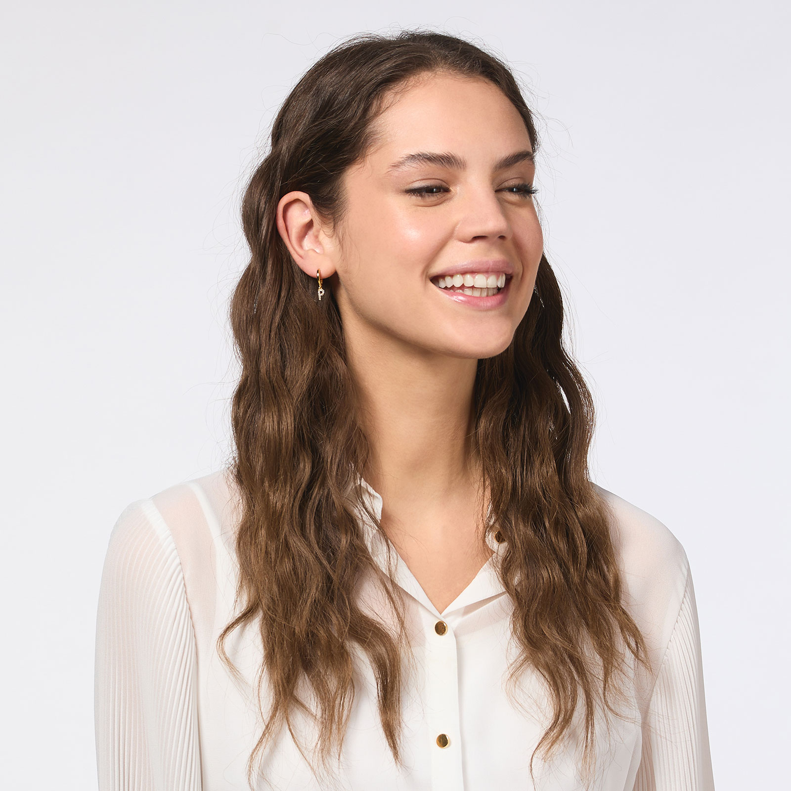 Guldpläterade silverörhängen - hoops P