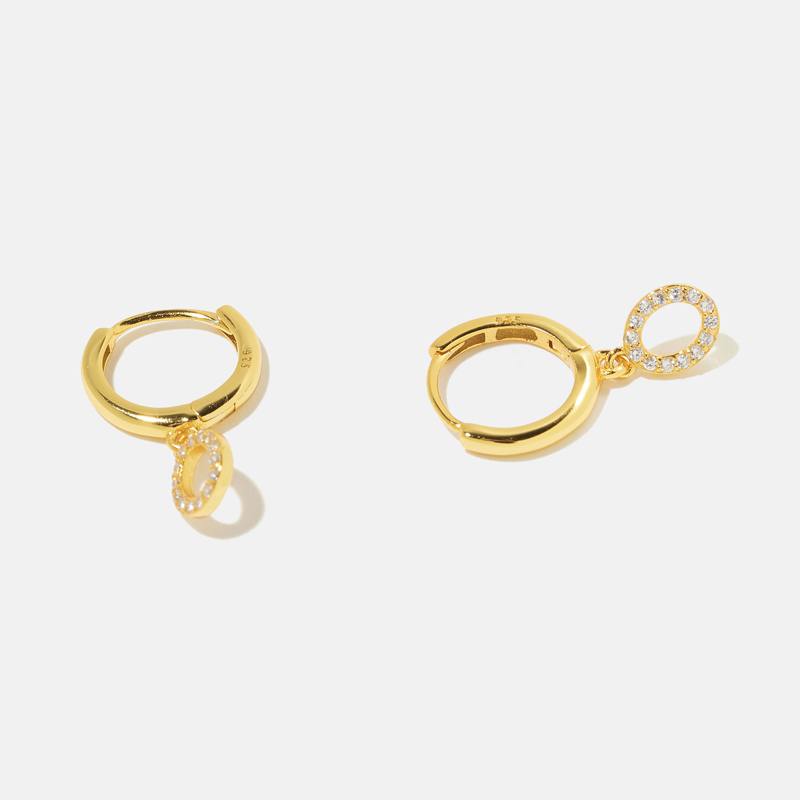 Guldpläterade silverörhängen - hoops O