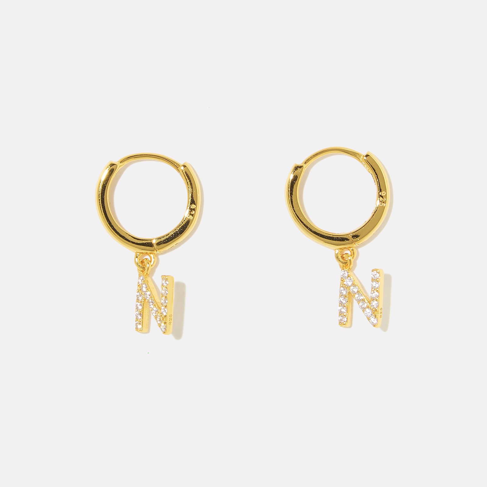 Guldpläterade silverörhängen - hoops N