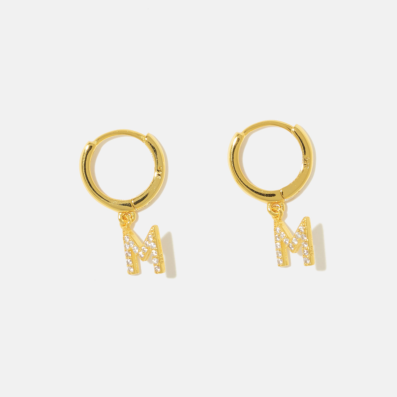 Guldpläterade silverörhängen - hoops M