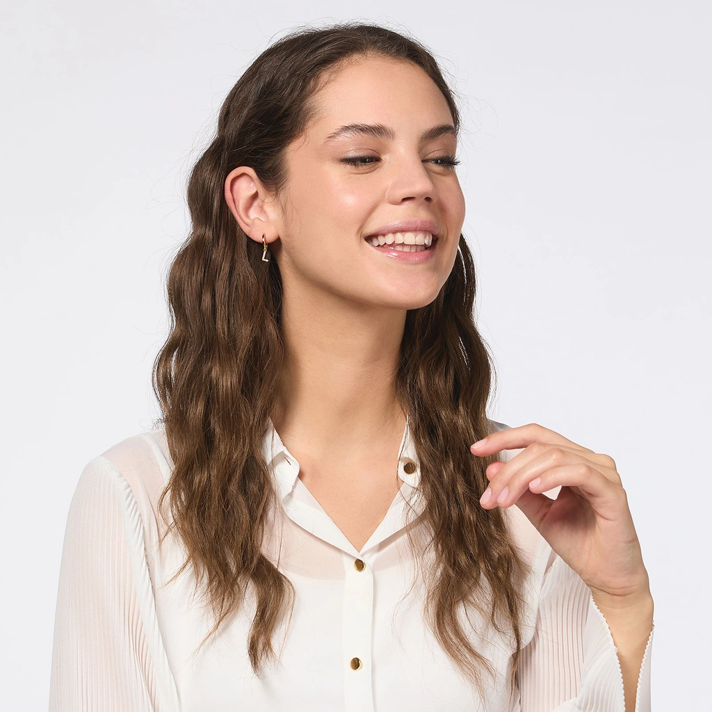 Guldpläterade silverörhängen - hoops L