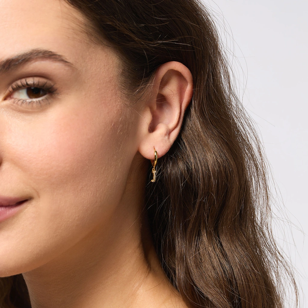 Guldpläterade silverörhängen - hoops J