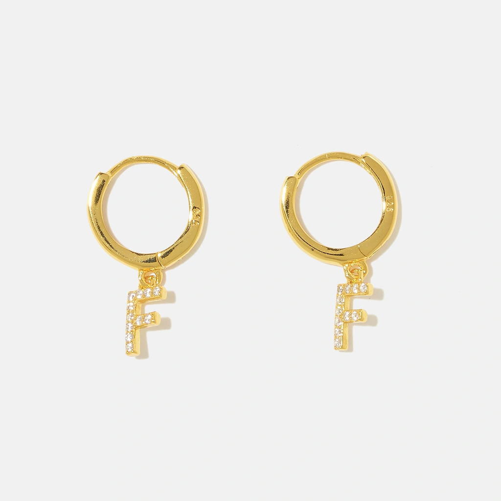 Guldpläterade silverörhängen - hoops F