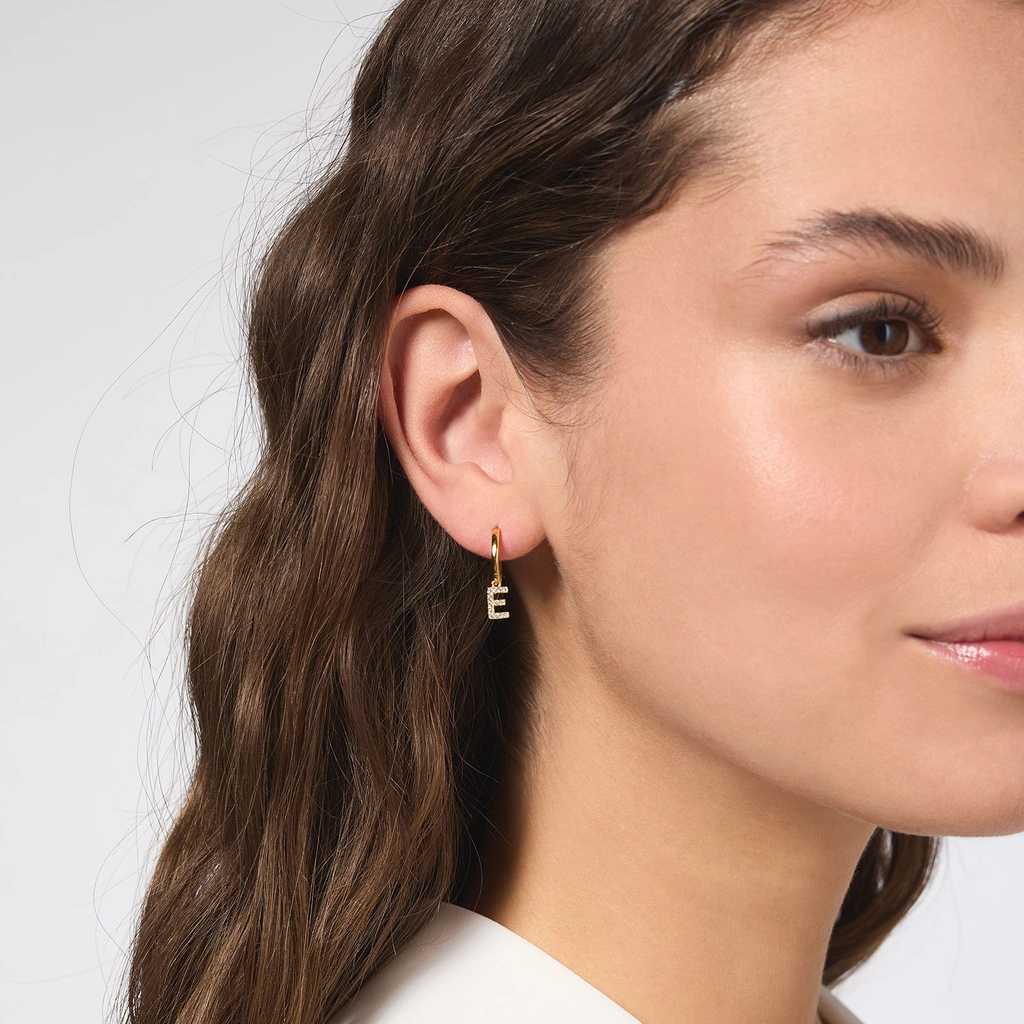 Guldpläterade silverörhängen - hoops E