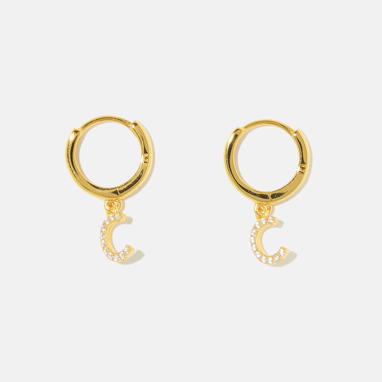 Guldpläterade silverörhängen - hoops C
