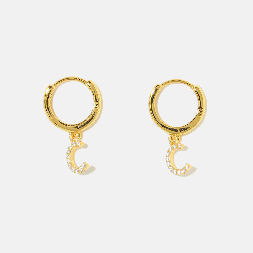 Guldpläterade silverörhängen - hoops C