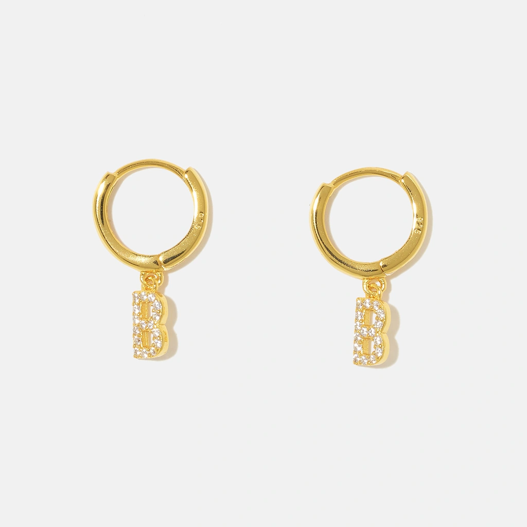 Guldpläterade silverörhängen - hoops B