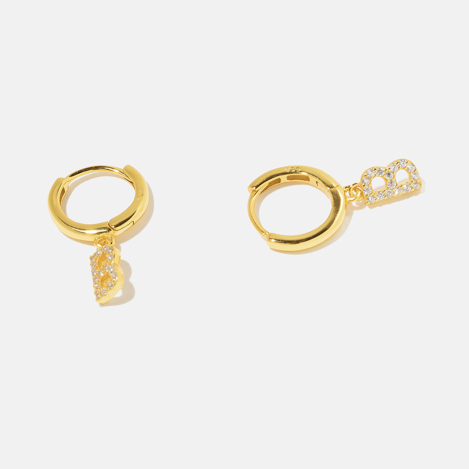 Guldpläterade silverörhängen - hoops B