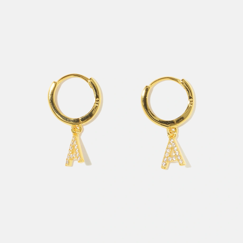 Guldpläterade silverörhängen - hoops A