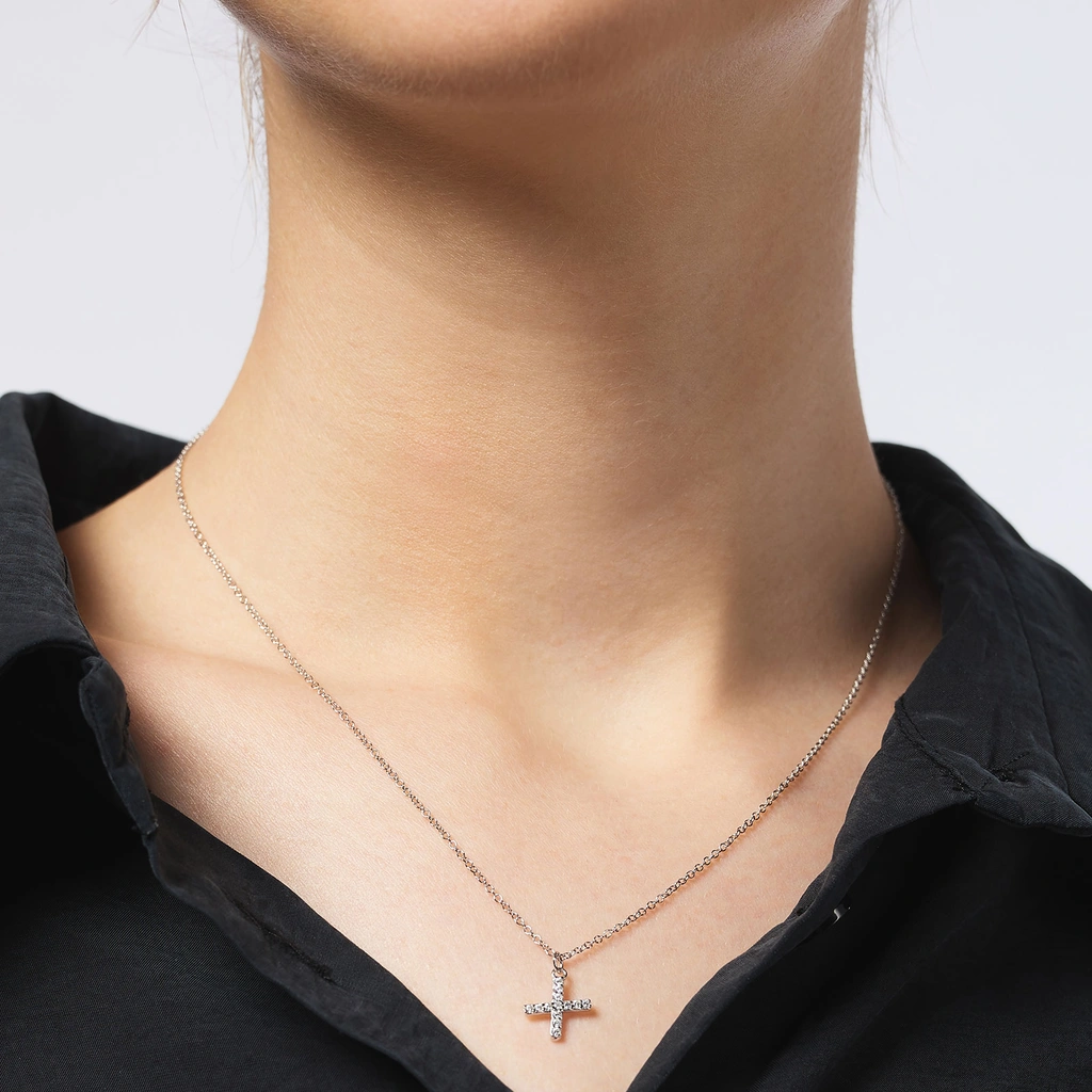 Halsband äkta silver, bokstav X - 42+3 cm