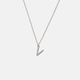 Halsband äkta silver, bokstav W - 42+3 cm
