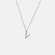 Halsband äkta silver, bokstav V - 42+3 cm