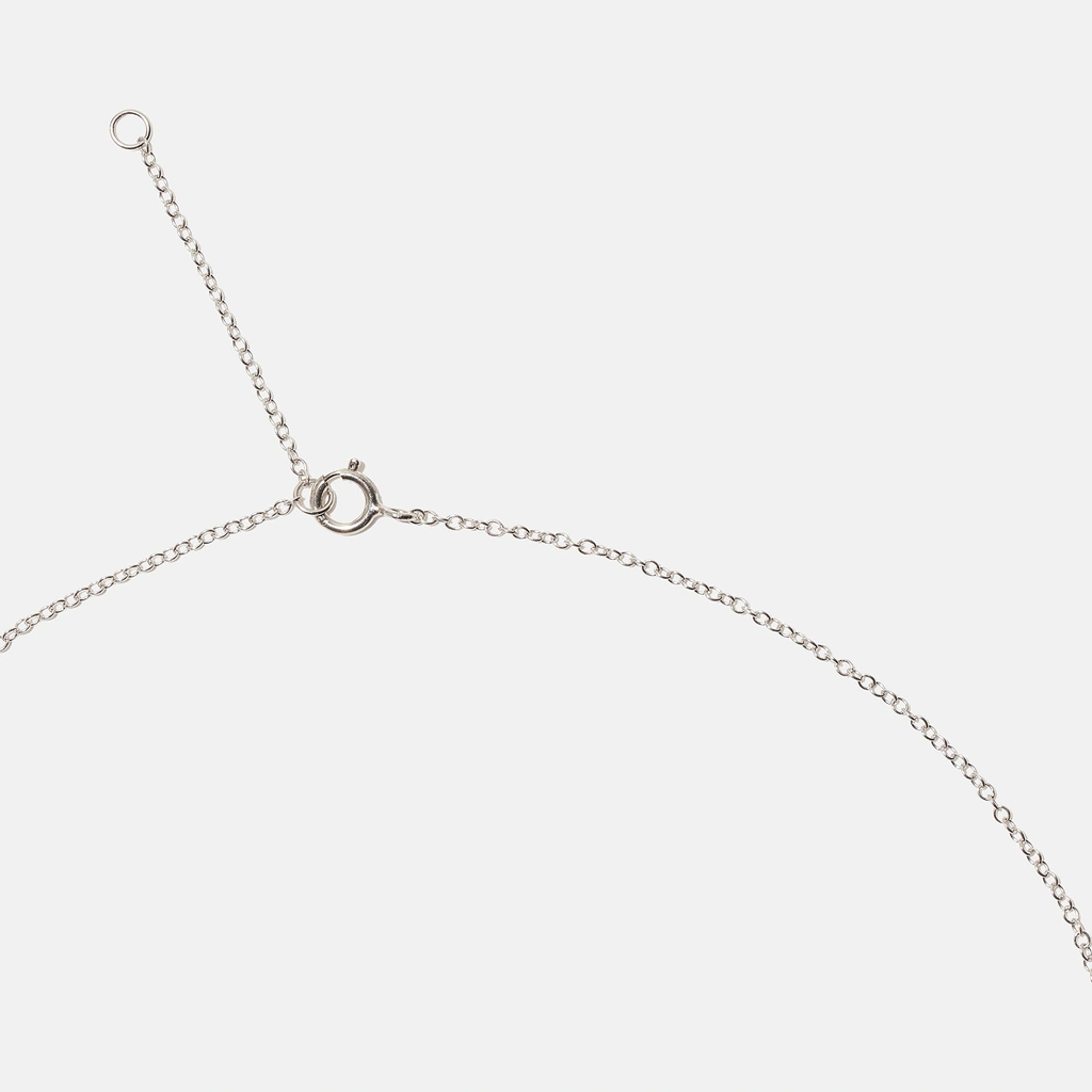 Halsband äkta silver, bokstav V - 42+3 cm