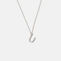 Halsband äkta silver, bokstav U - 42+3 cm