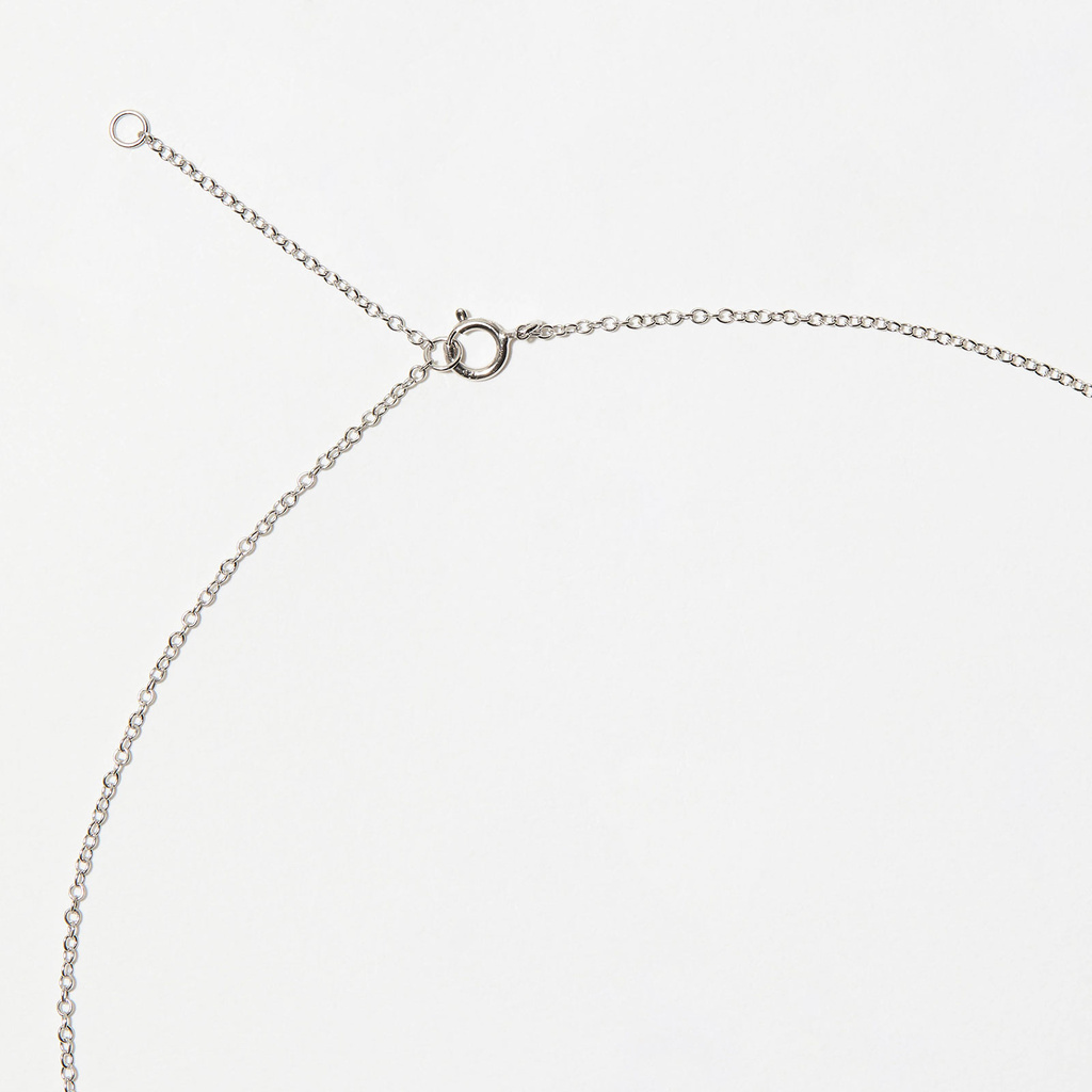 Halsband äkta silver, bokstav U - 42+3 cm