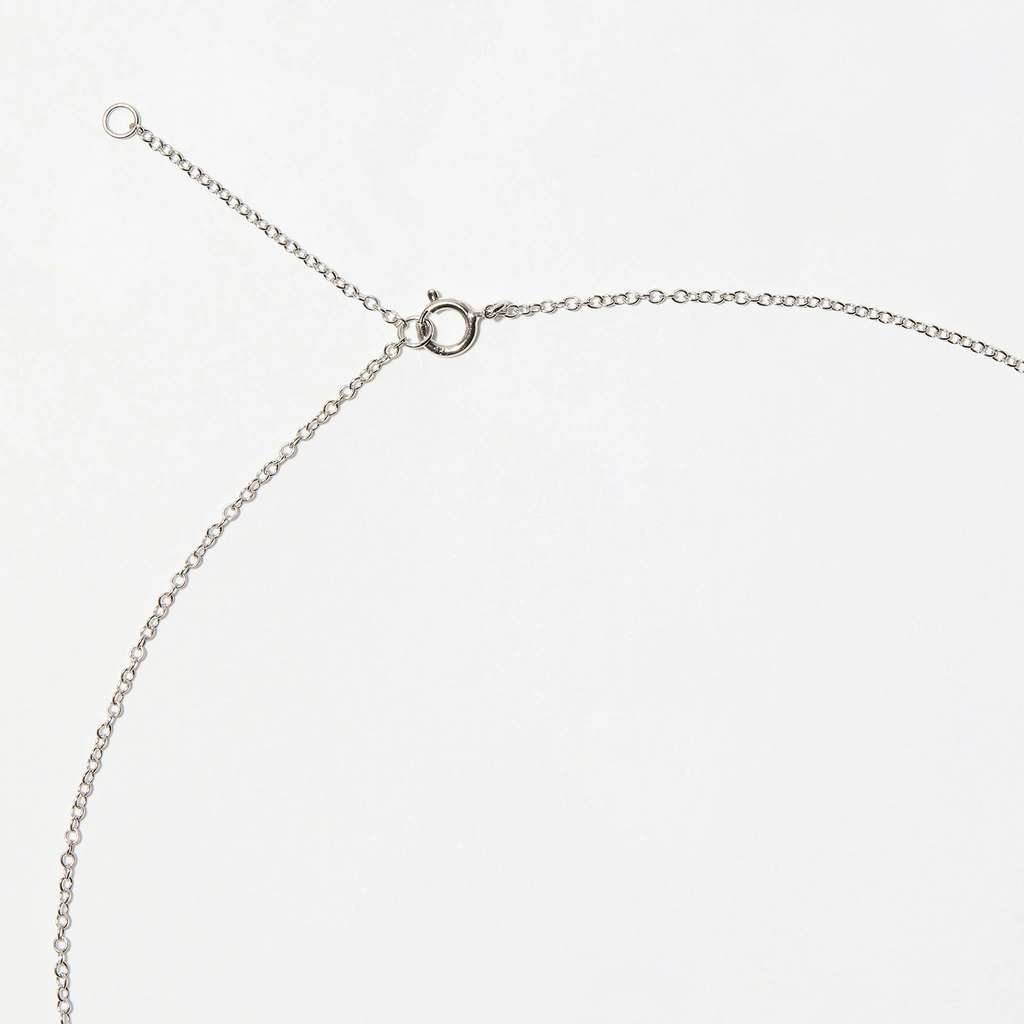Halsband äkta silver, bokstav U - 42+3 cm