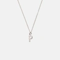 Halsband äkta silver, bokstav P - 42+3 cm