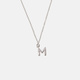 Halsband äkta silver, bokstav M - 42+3 cm