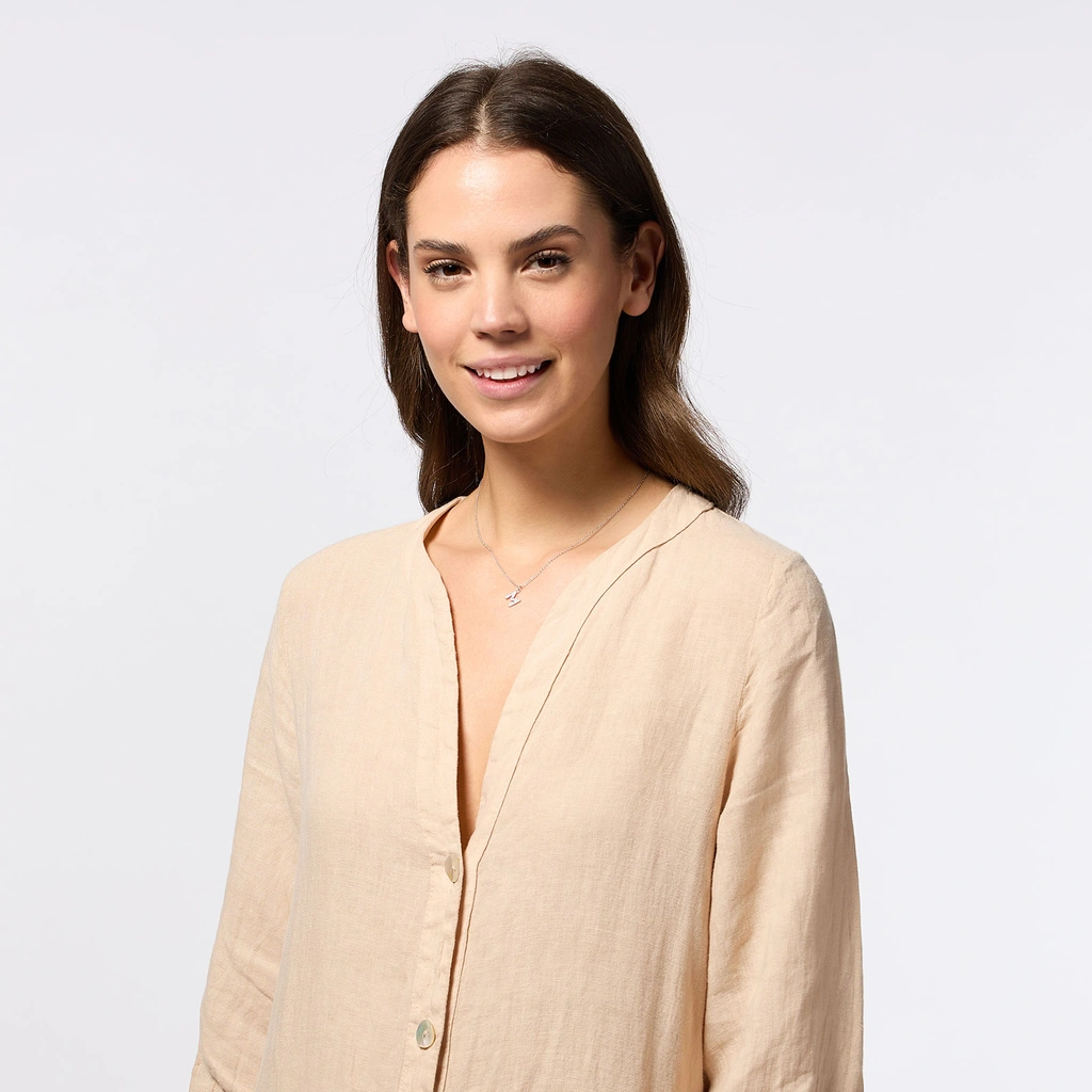 Halsband äkta silver, bokstav M - 42+3 cm