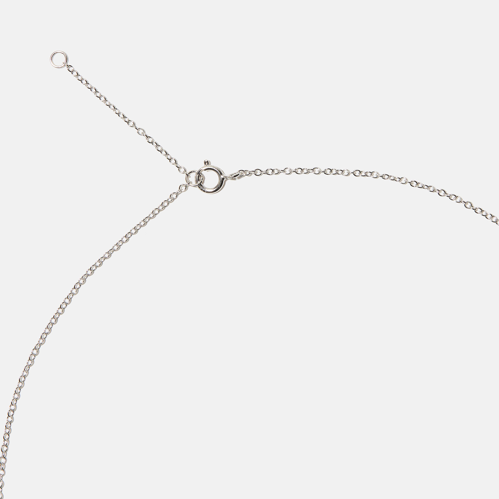 Halsband äkta silver, bokstav M - 42+3 cm