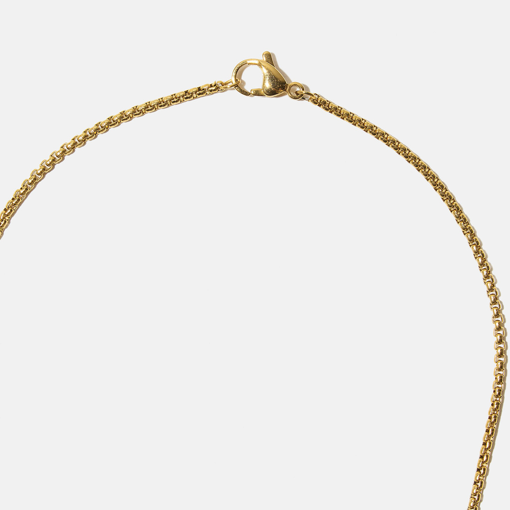 Guldfärgat stålhalsband herr - kors, 55 cm